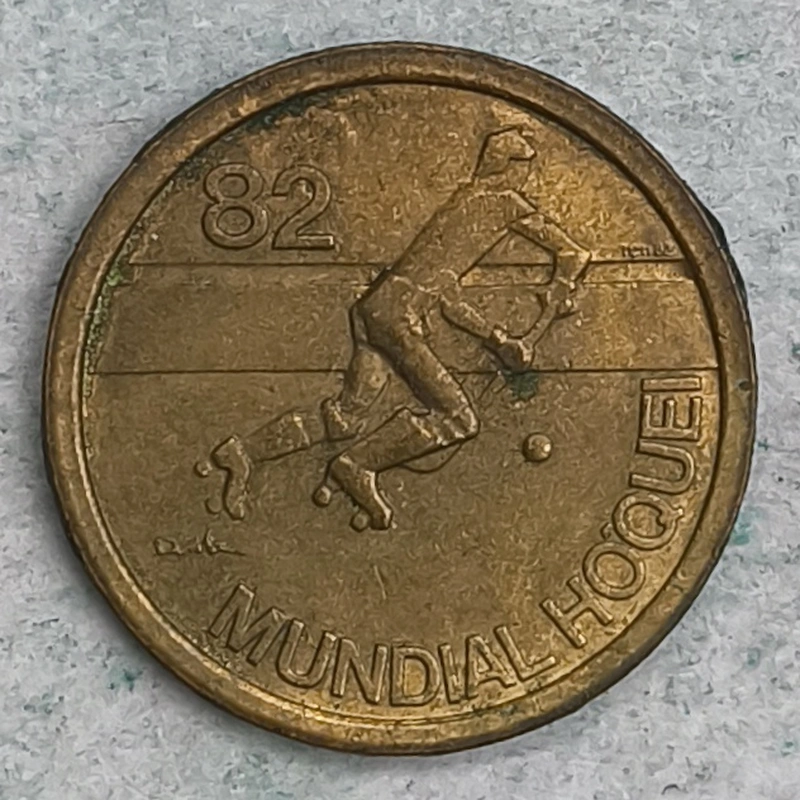 Rückseite : Portugal 1 escudo 1982 - 25. Weltmeisterschaft im Rollhockey