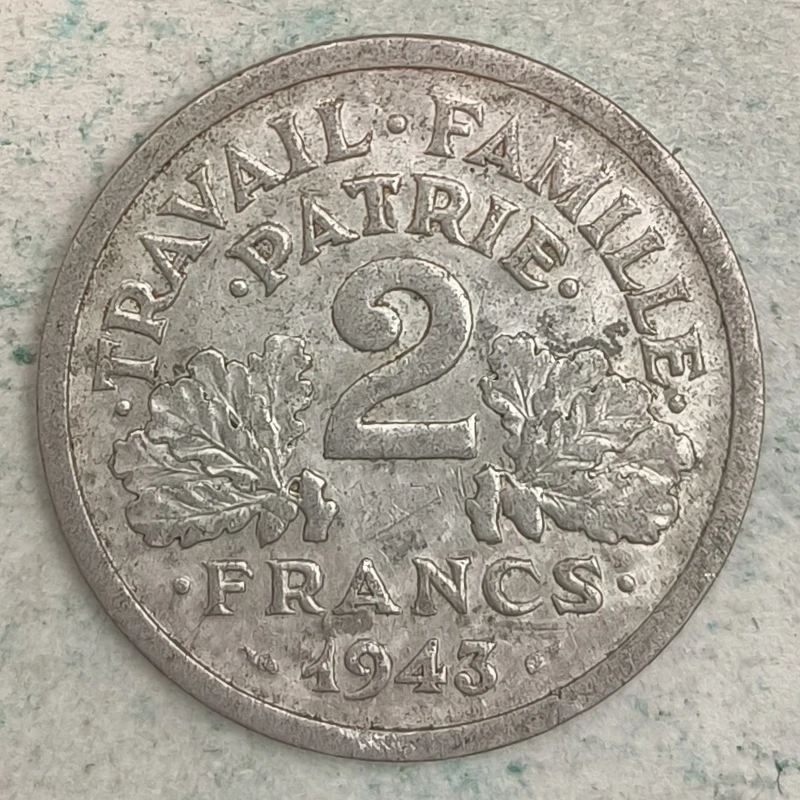 Rückseite : Frankreich 2 francs 1943 - Französischer Staat (Francisque)