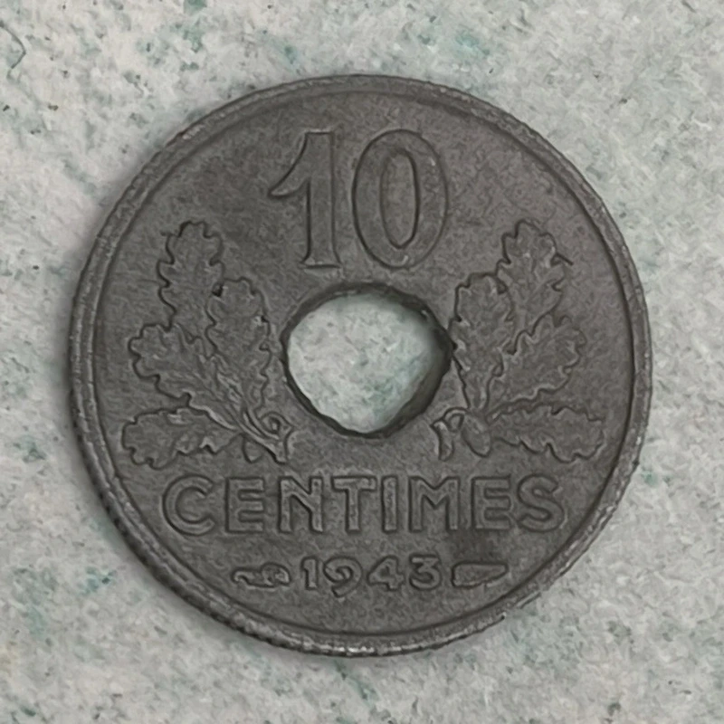 Rückseite : Frankreich 10 Centimes 1943 - Französischer Staat (Vichy) kleines Modul