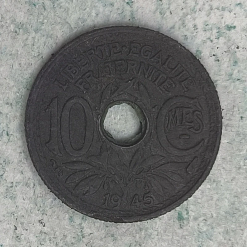 Rückseite : Frankreich 10 Centimes 1945 - Französischer Staat (Lindauer) kleines Modul