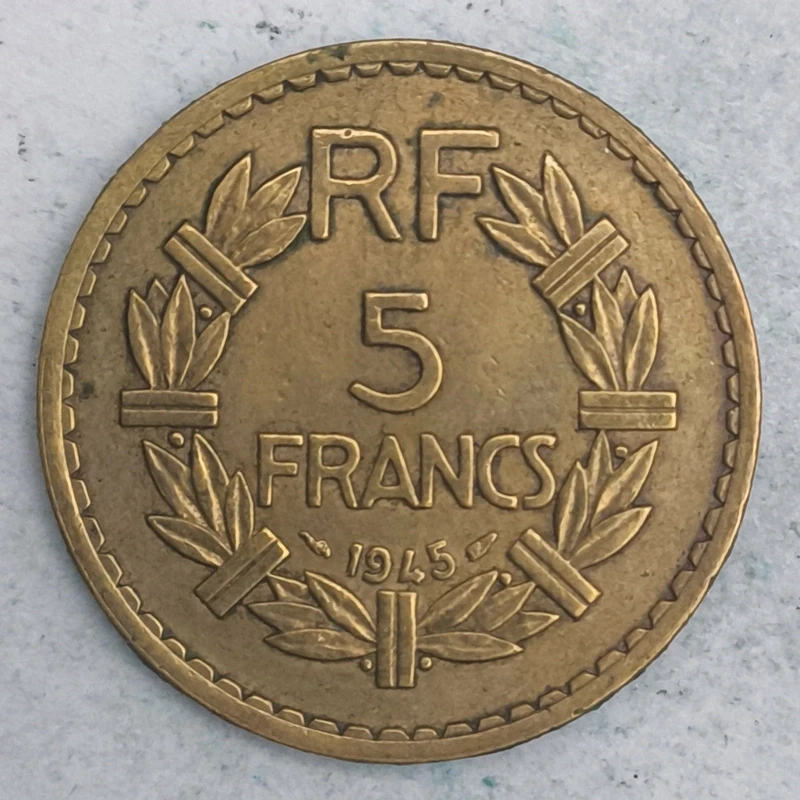 Rückseite : Frankreich 5 francs 1945 - Lavrillier - Bronze-Aluminium