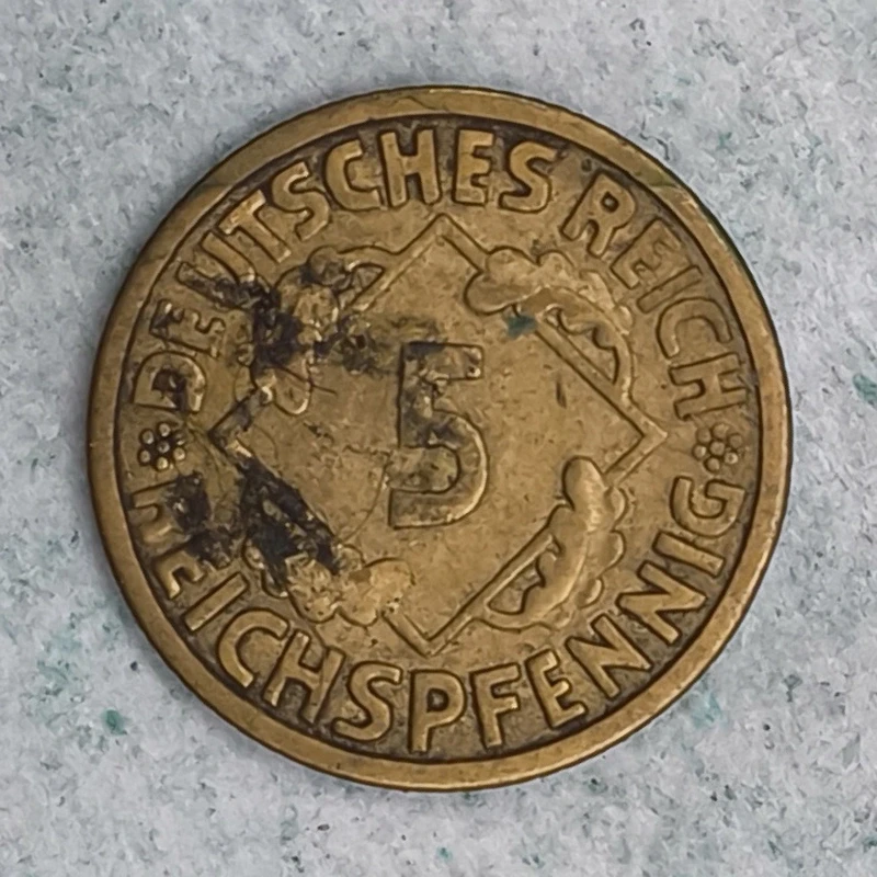 Rückseite : Deutschland 5 Reichspfennig 1925 F