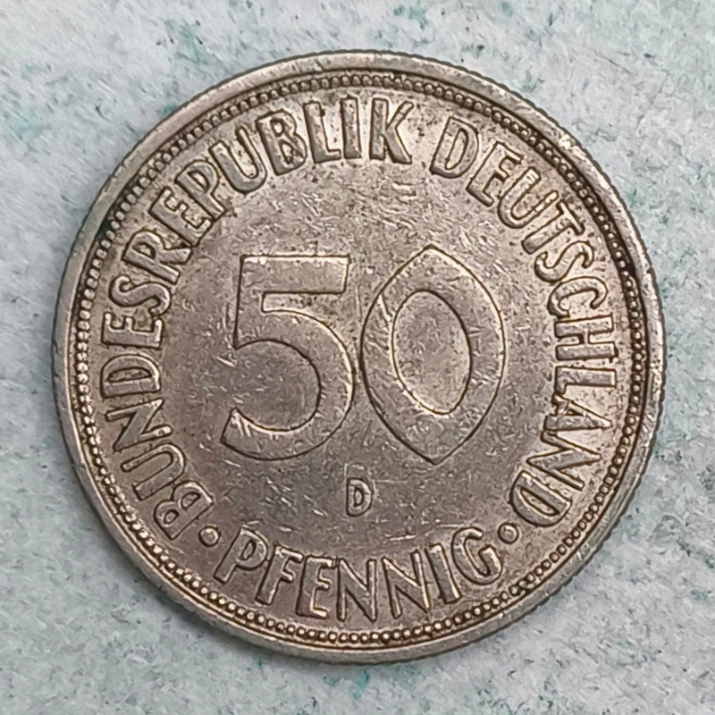 Rückseite : Deutschland 50 Pfennig 1970 großer D
