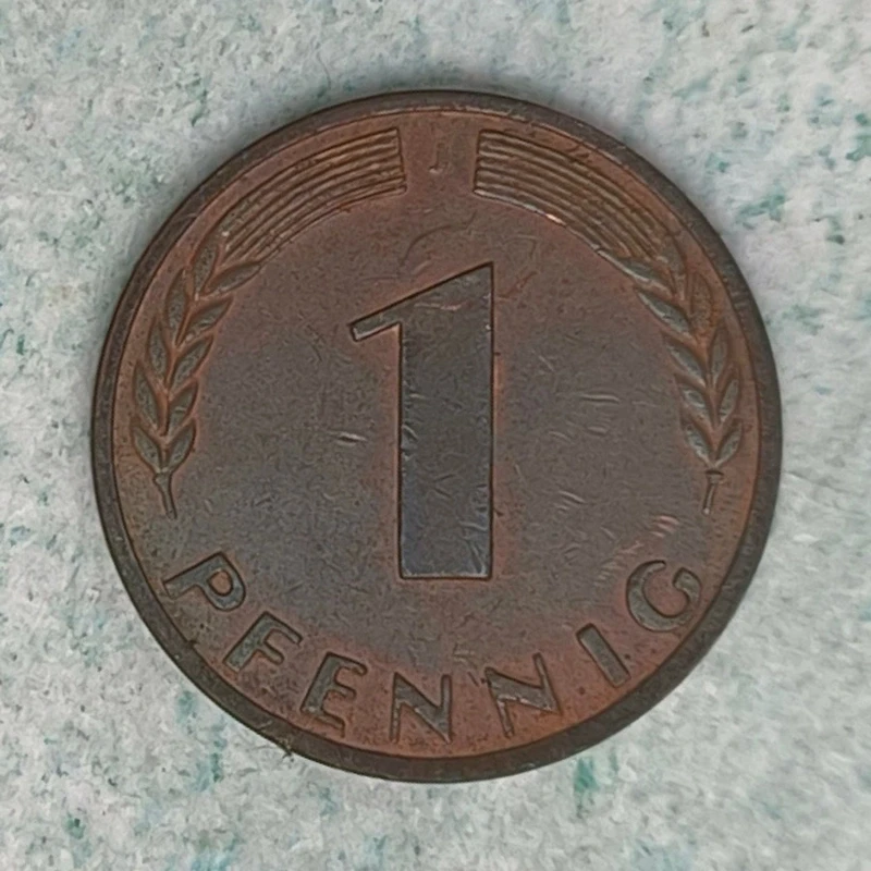 Rückseite : Deutschland 1 Pfennig 1950 kleines J