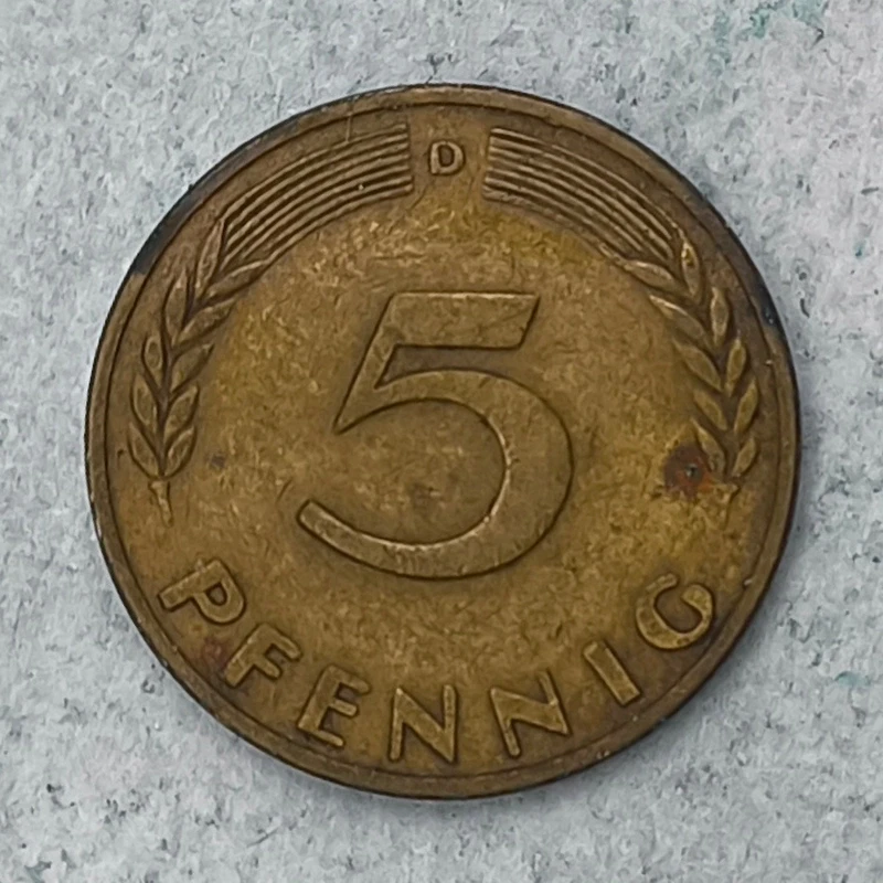 Rückseite : Deutschland 5 Pfennig 1949 D