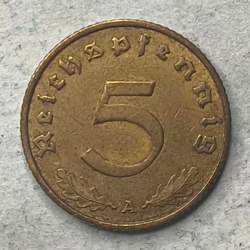 Rückseite : Deutschland (Drittes Reich) 5 reichspfennig 1938 A