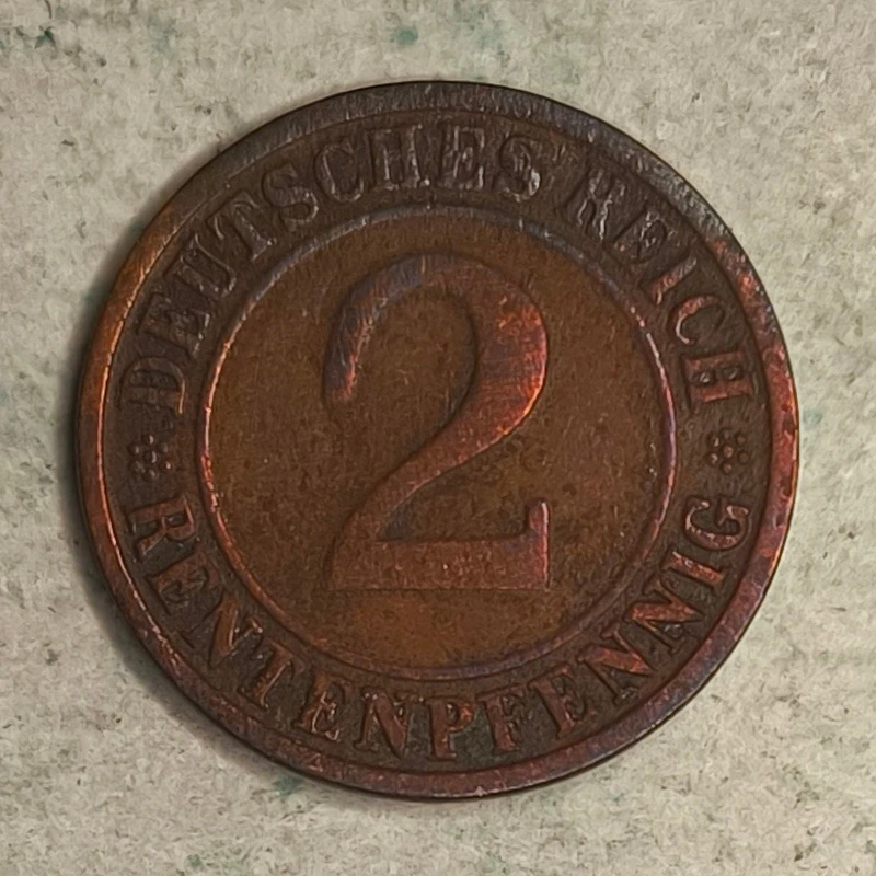 Rückseite : Deutschland 2 Reichspfennig 1924-F