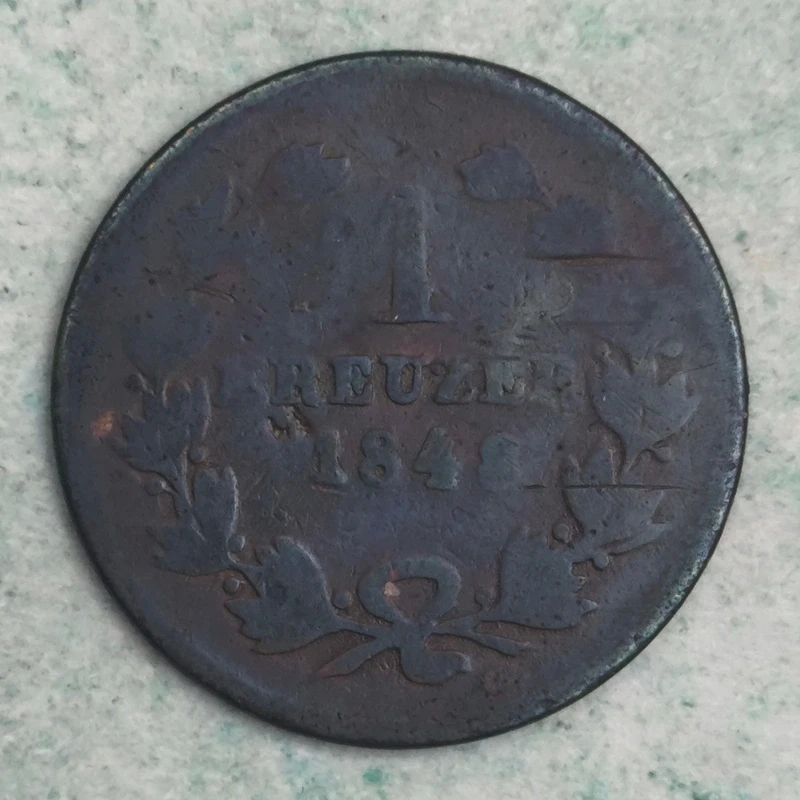 Rückseite : Bade 1 Kreuzer 1848