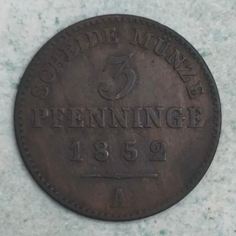Rückseite : Preußen 3 Pfennig 1852 A