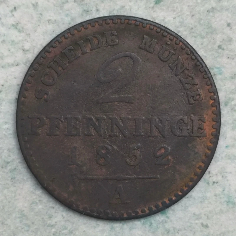 Rückseite : Preußen 2 Pfennig 1852 A