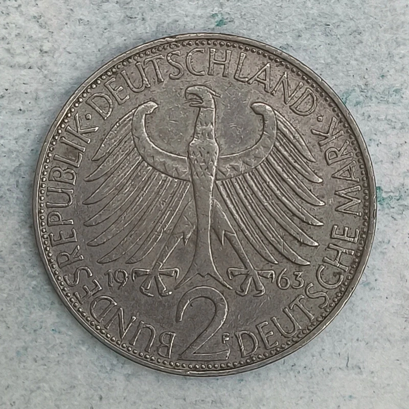 Rückseite : Deutschland 2 Mark Max Planck 1963 F