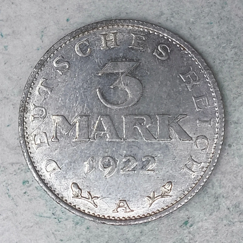 Rückseite : Deutschland 3 Mark 1922 A