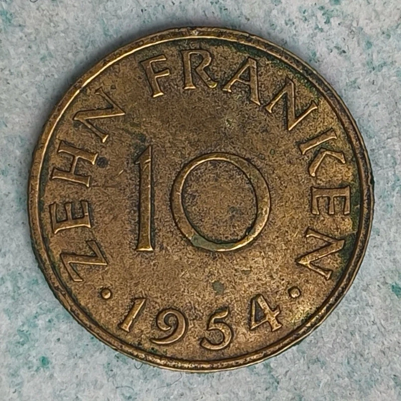 Rückseite : Sarre 10 Francs 1954