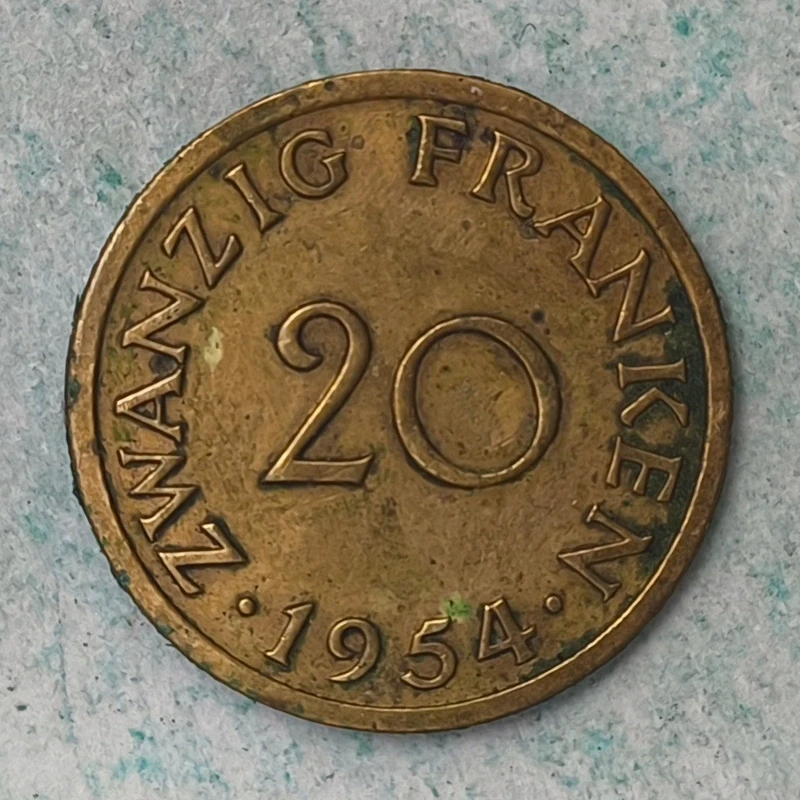 Rückseite : Sarre 20 Francs 1954