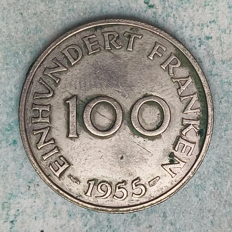 Rückseite : Sarre 100 Francs 1955