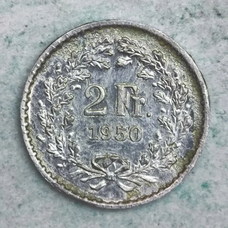 Reverse : Switzerland 2 francs A.G SIGG