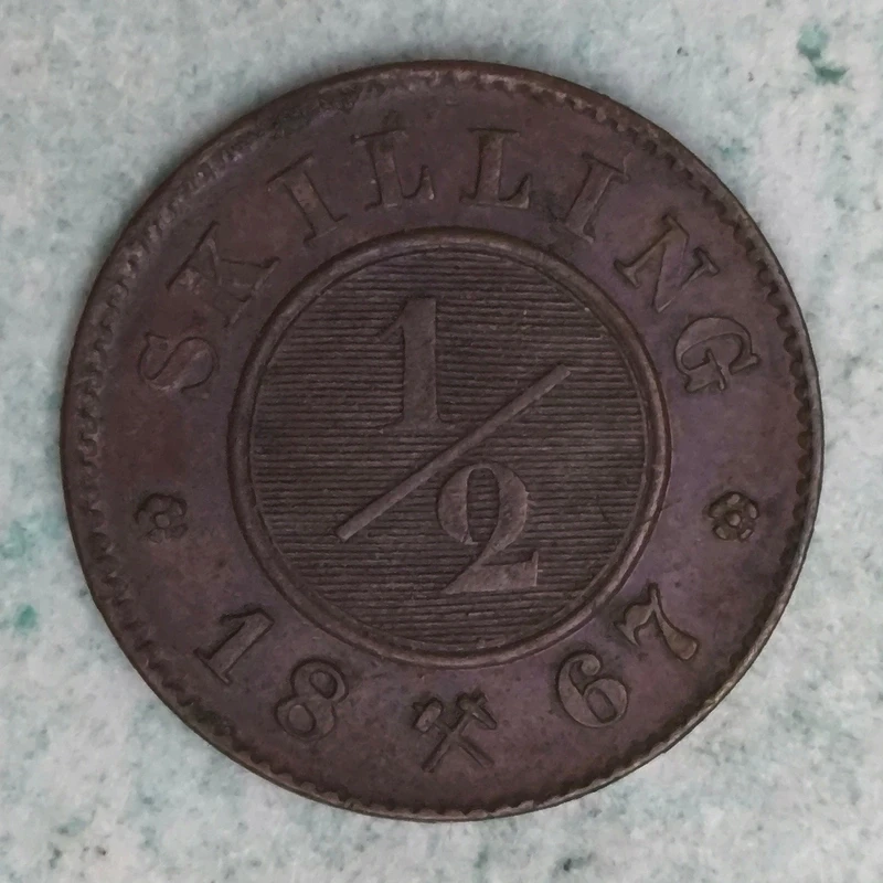 Reverse : Norway ½ skilling 1867