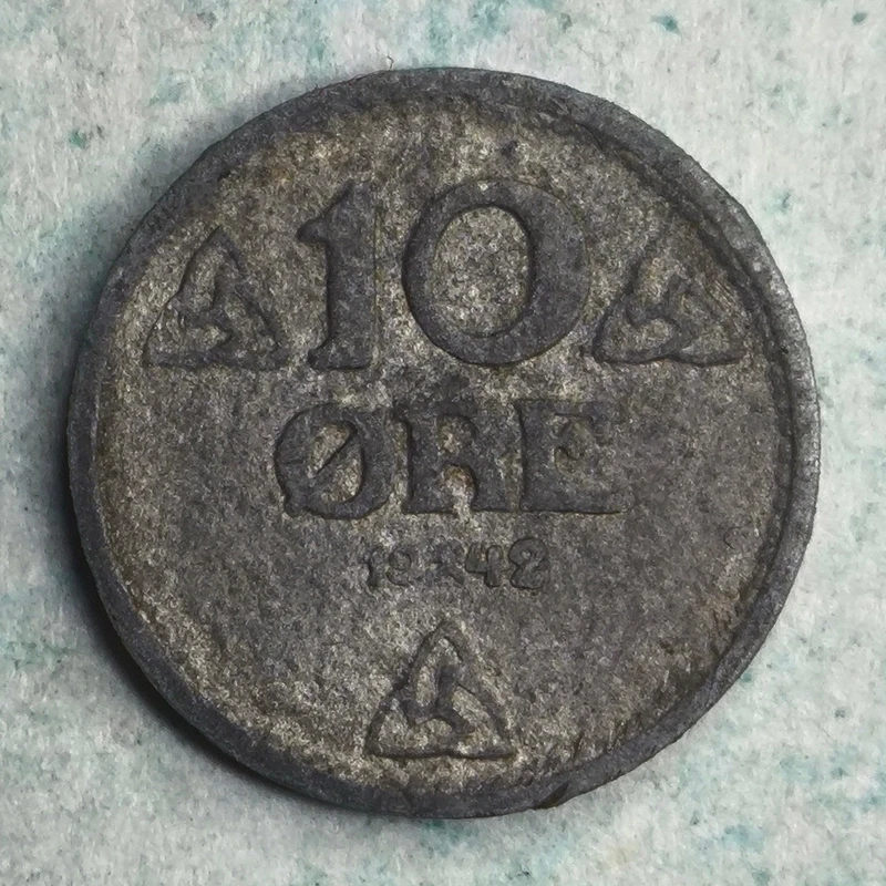 Reverse : Norway 10-øre 1942