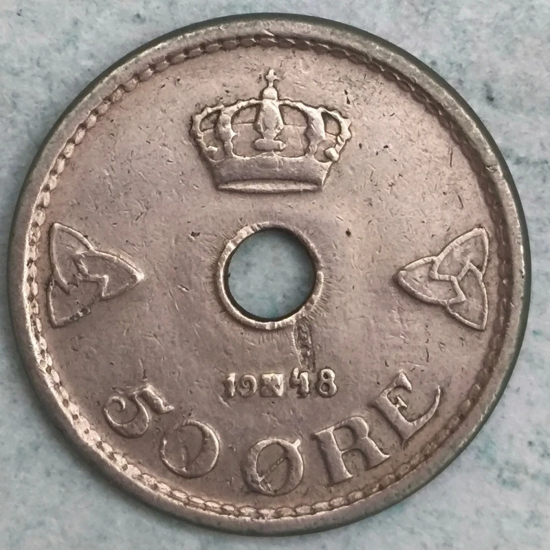 Reverse : Norway 50-øre 1948