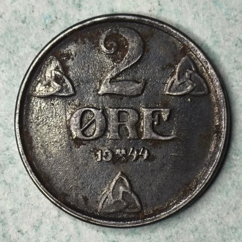 Reverse : Norway 2 øre 1944