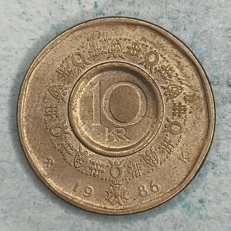 Reverse : Norway 10 kroner 1986