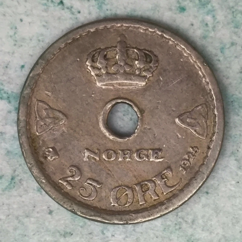 Reverse : Norway 25 øre 1924