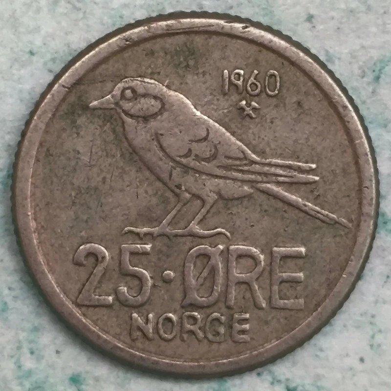 Reverse : Norway 25-øre 1960