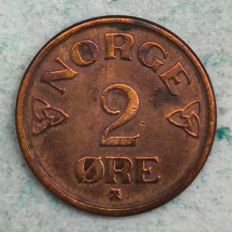 Reverse : Norway 2 øre 1954