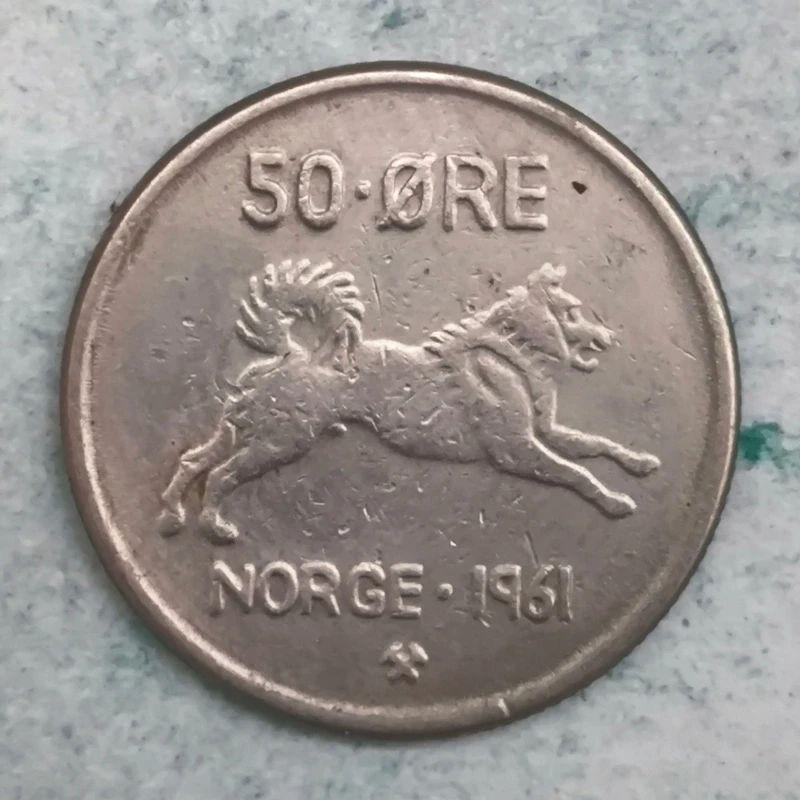 Reverse : Norway 50-øre 1961
