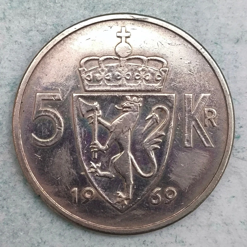 Reverse : Norway 5 kroner 1969