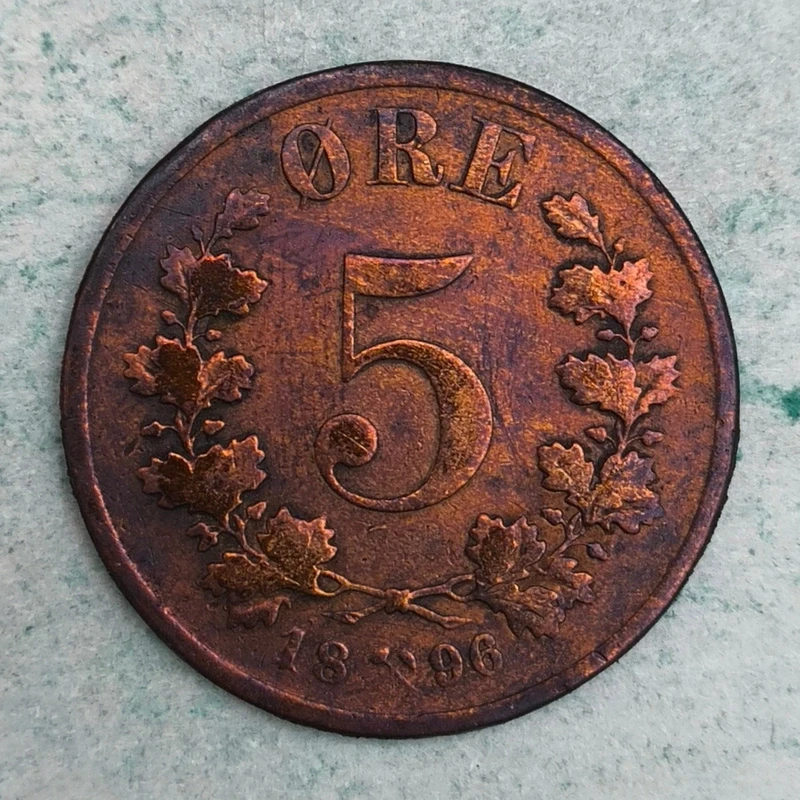 Reverse : Norway 5 øre 1896