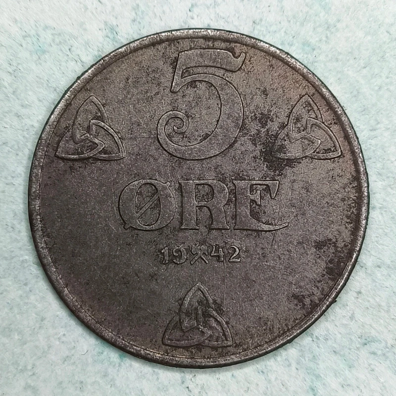 Reverse : Norway 5 øre 1942 German occupation