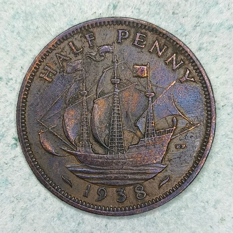 Rückseite : Vereinigtes Königreich ½ Penny 1938