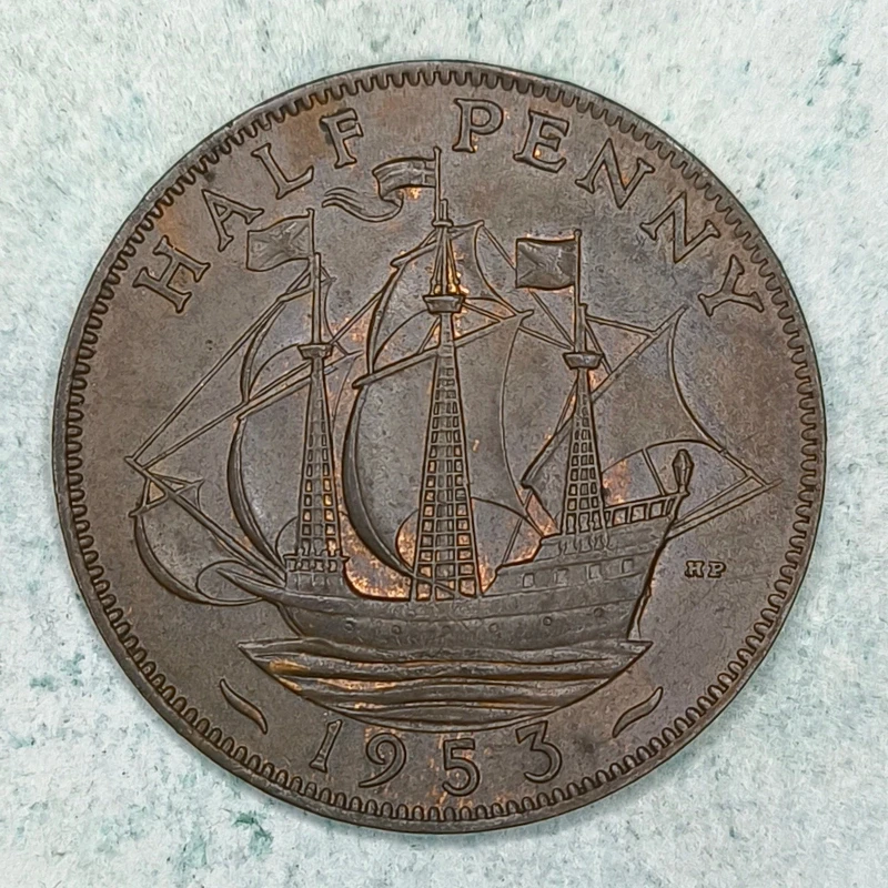 Rückseite : Vereinigtes Königreich ½ Penny 1953