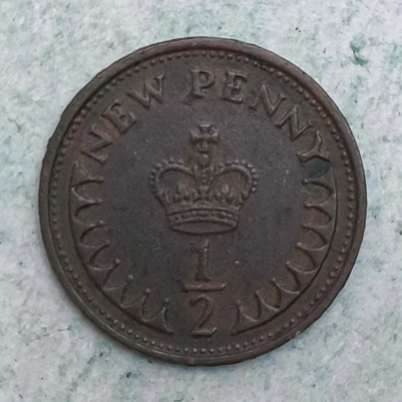 Rückseite : Vereinigtes Königreich ½ New Penny 1971