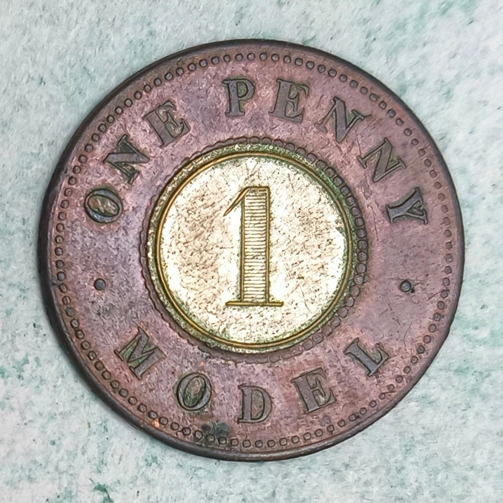 Rückseite : Großbritannien Modell Penny Victoria 1844-1848