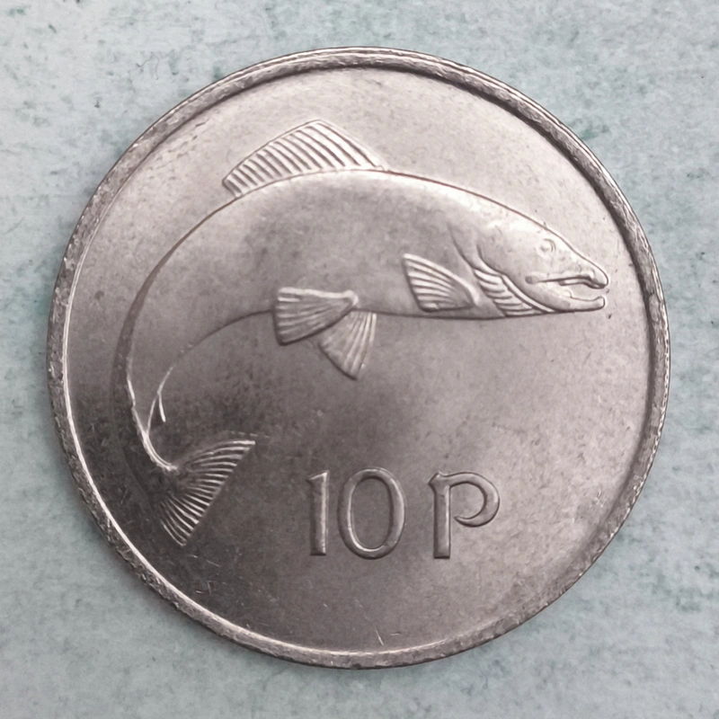 Rückseite : Irland 10 Pence 1969 - Der Lachs