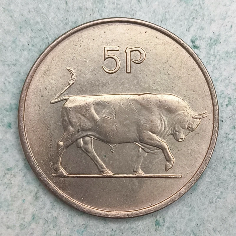 Rückseite : Irland 5 Pence 1970 - Der Stier