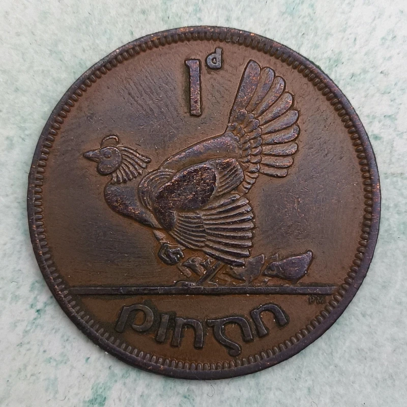 Rückseite : Irland 1 Penny 1941 - Henne und Küken