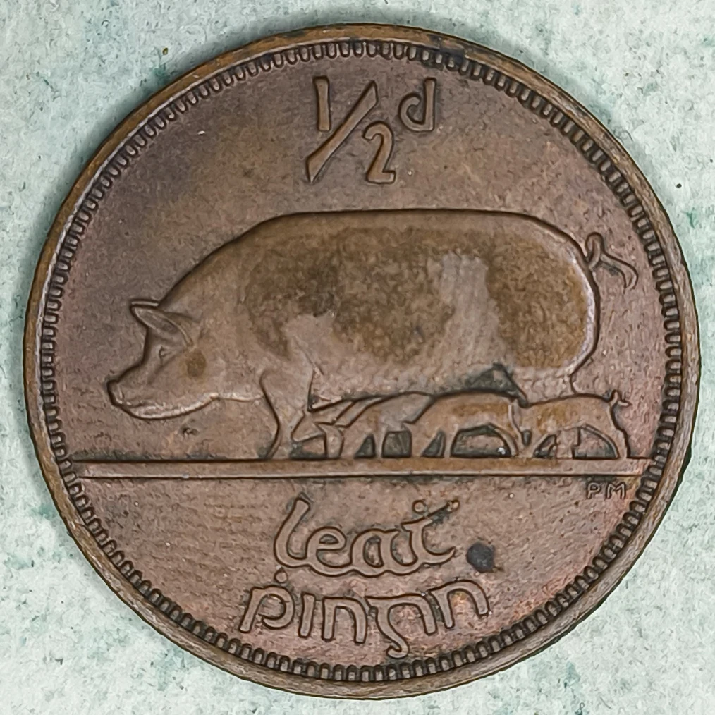 Rückseite : Irland ½ penny 1964 - Sau und Ferkel