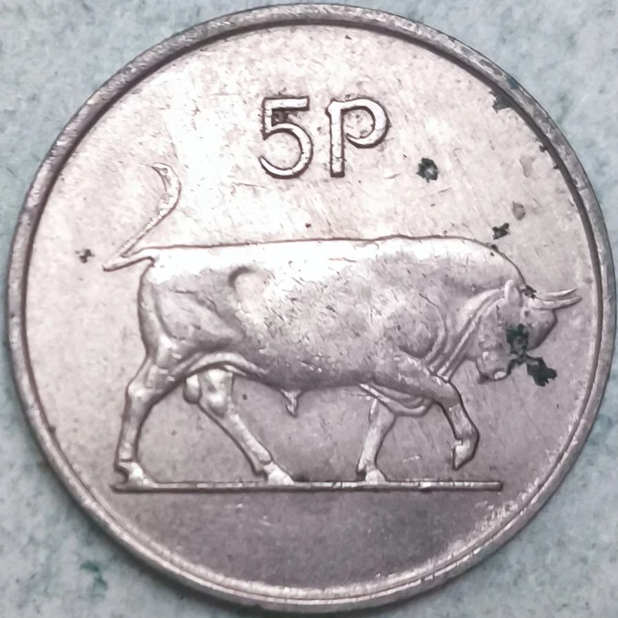 Rückseite : Irland 5 pence 1971 - Stier
