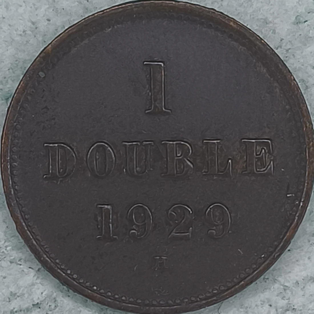 Revers : Guernesey 1 double 1929 - Armoiries