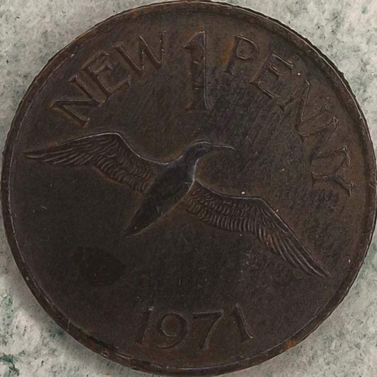 Revers : Guernesey 1 new penny 1971 - Fou de Bassan