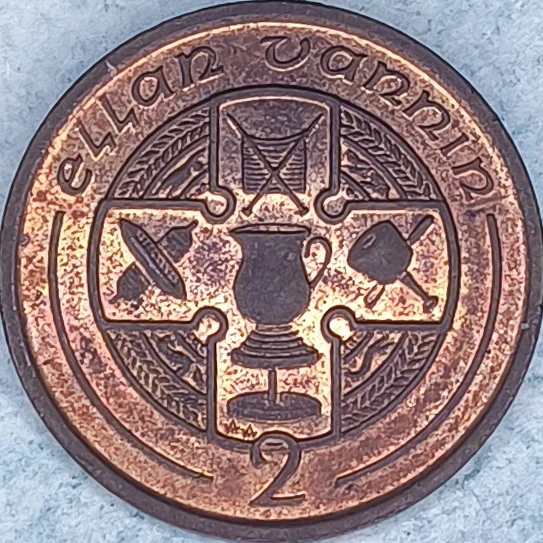 Revers : Île de Man 2 pence 1989 AA - Croix celtique
