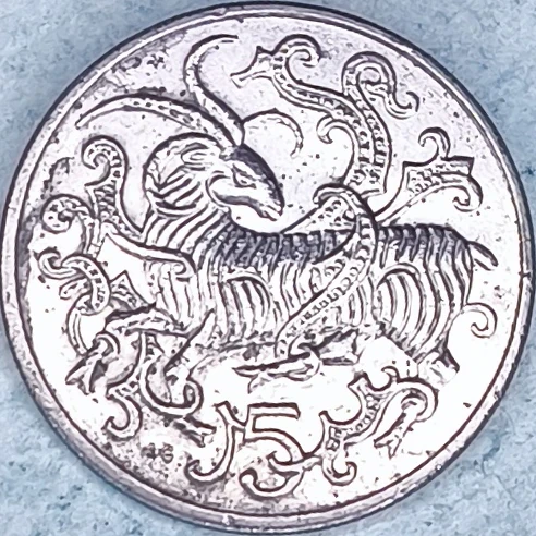Reverse : Île de Man 5 pence 1980 AC - Mouton Loaghtan