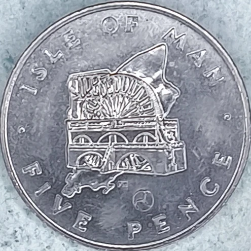 Revers : Île de Man 5 pence 1979 - Roue de Laxey