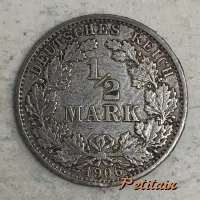 DEUTSCHES REICH 1/2 MARK 1906