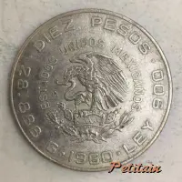 DIEZ PESOS 28.888 G · 1960 · LEY 900 ESTADOS UNIDOS MEXICANOS Mo