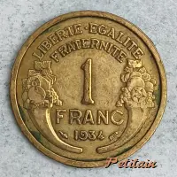 LIBERTE-EGALITE FRATERNITE 1 FRANC 1934