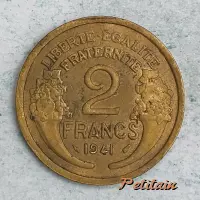 LIBERTE EGALITE FRATERNITE 2 FRANCS 1941
